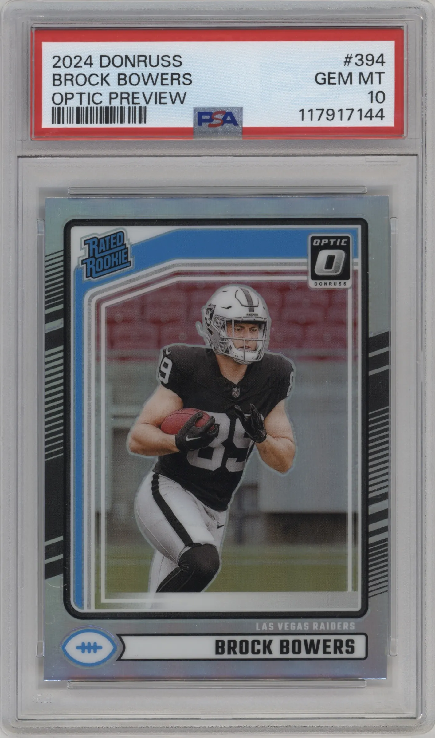 2024 Donruss Opt.Rtd.Rke.Prev. Brock Bowers #394 PSA 10