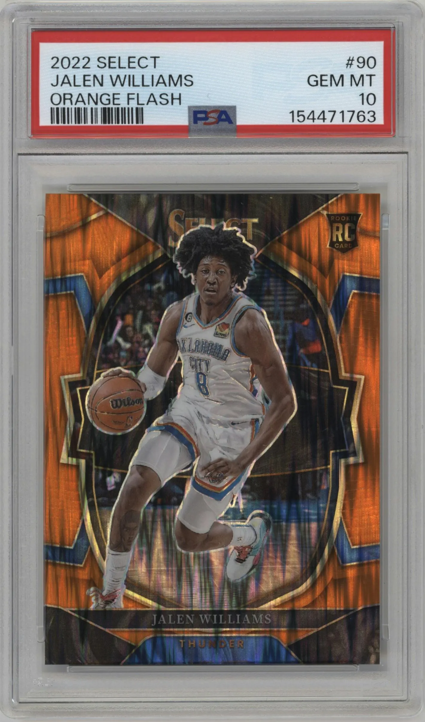 2022 Panini Select Jalen Williams Orange Flash #90 PSA 10