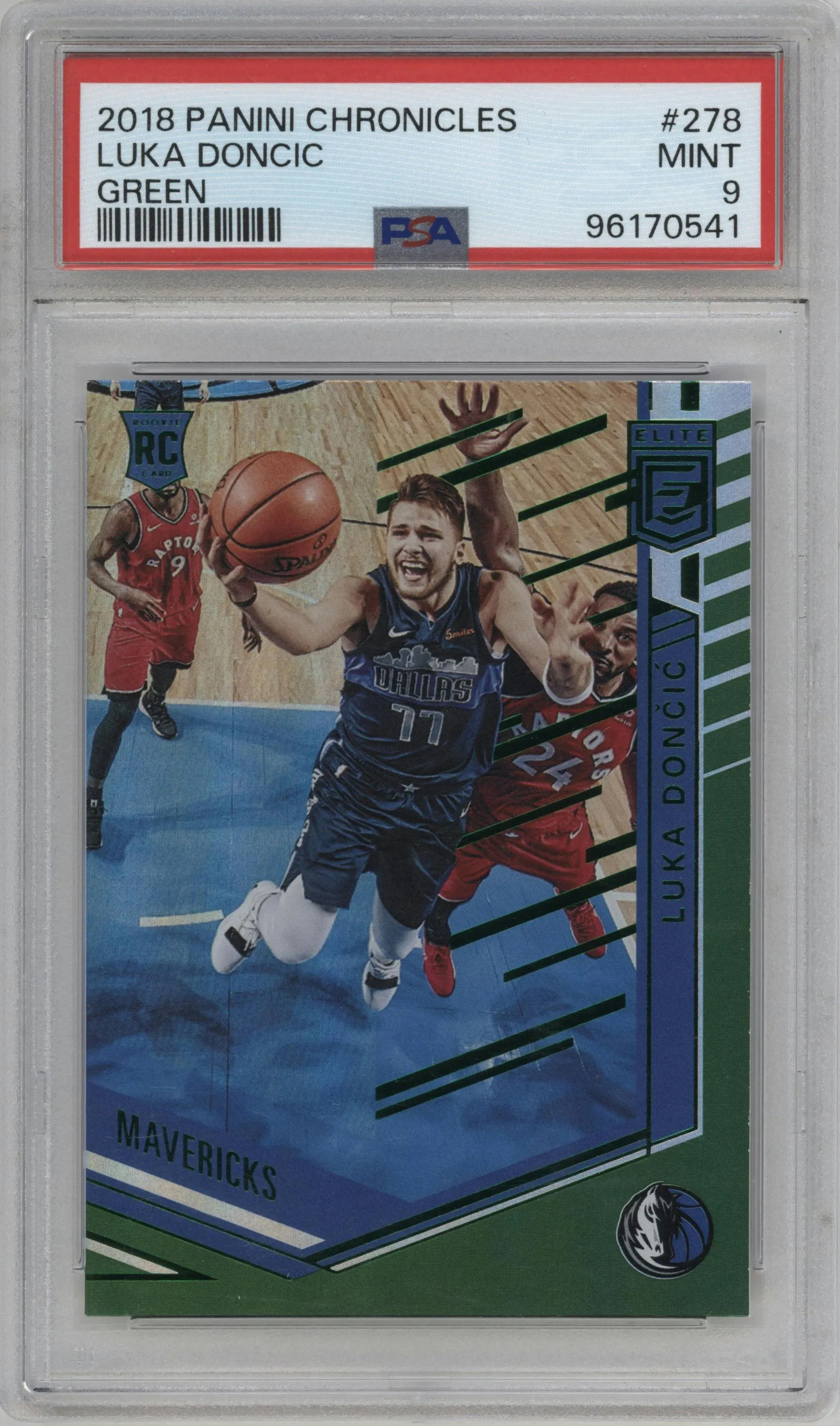 2018 Panini Chronicles Elite Rke. Luka Doncic Green #278 PSA 9