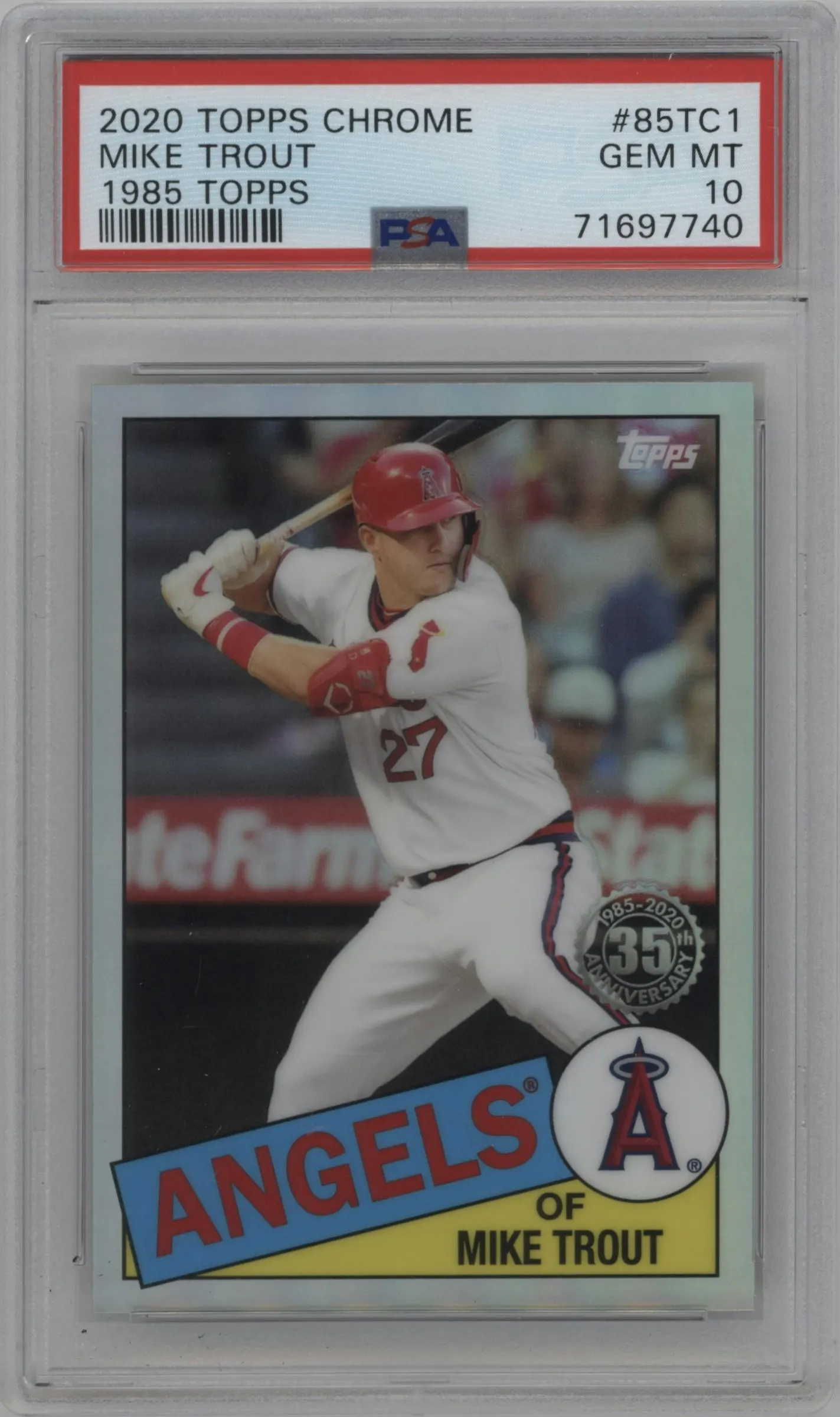 2020 Topps Chrome 1985 Topps Mike Trout #85TC-1 PSA 10