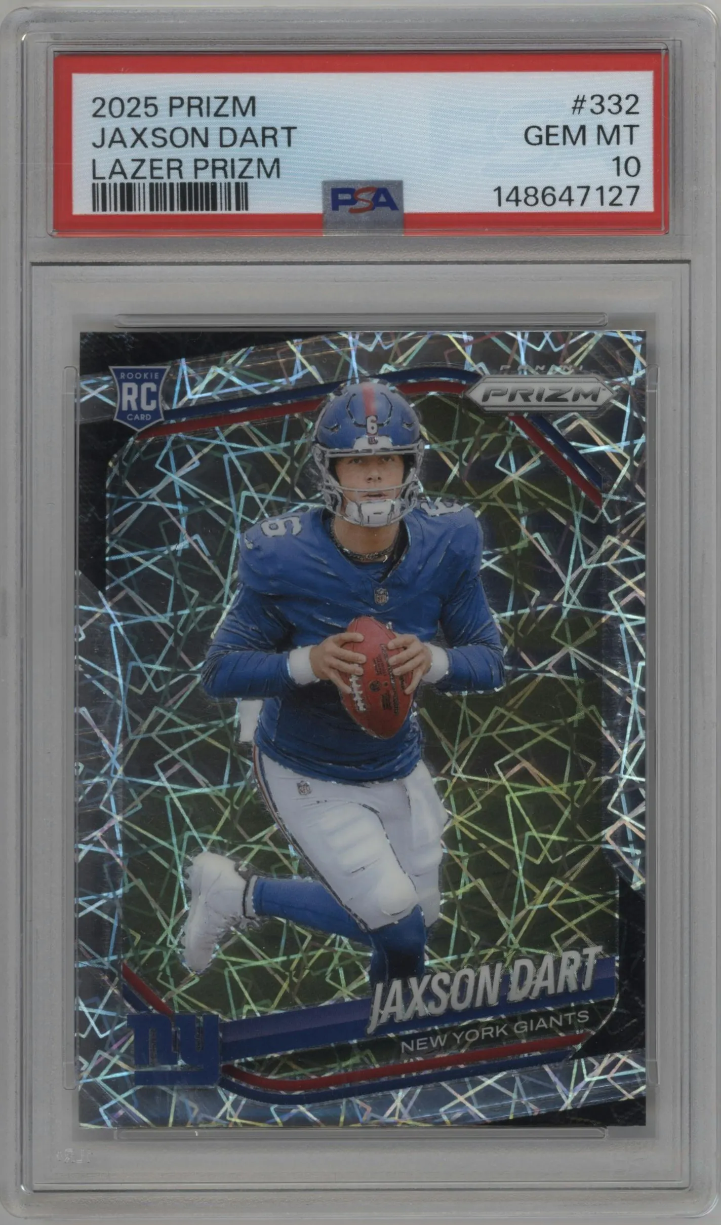 2025 Panini Prizm Jaxson Dart Lazer #332 PSA 10