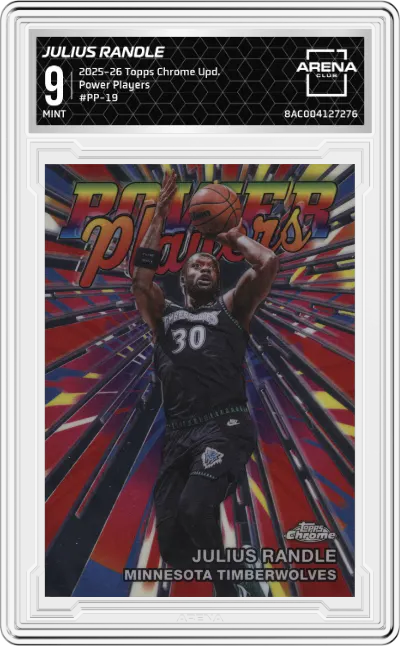 2025 Topps Chrome Update Power Players Julius Randle #PP-19 ARENA CLUB 9