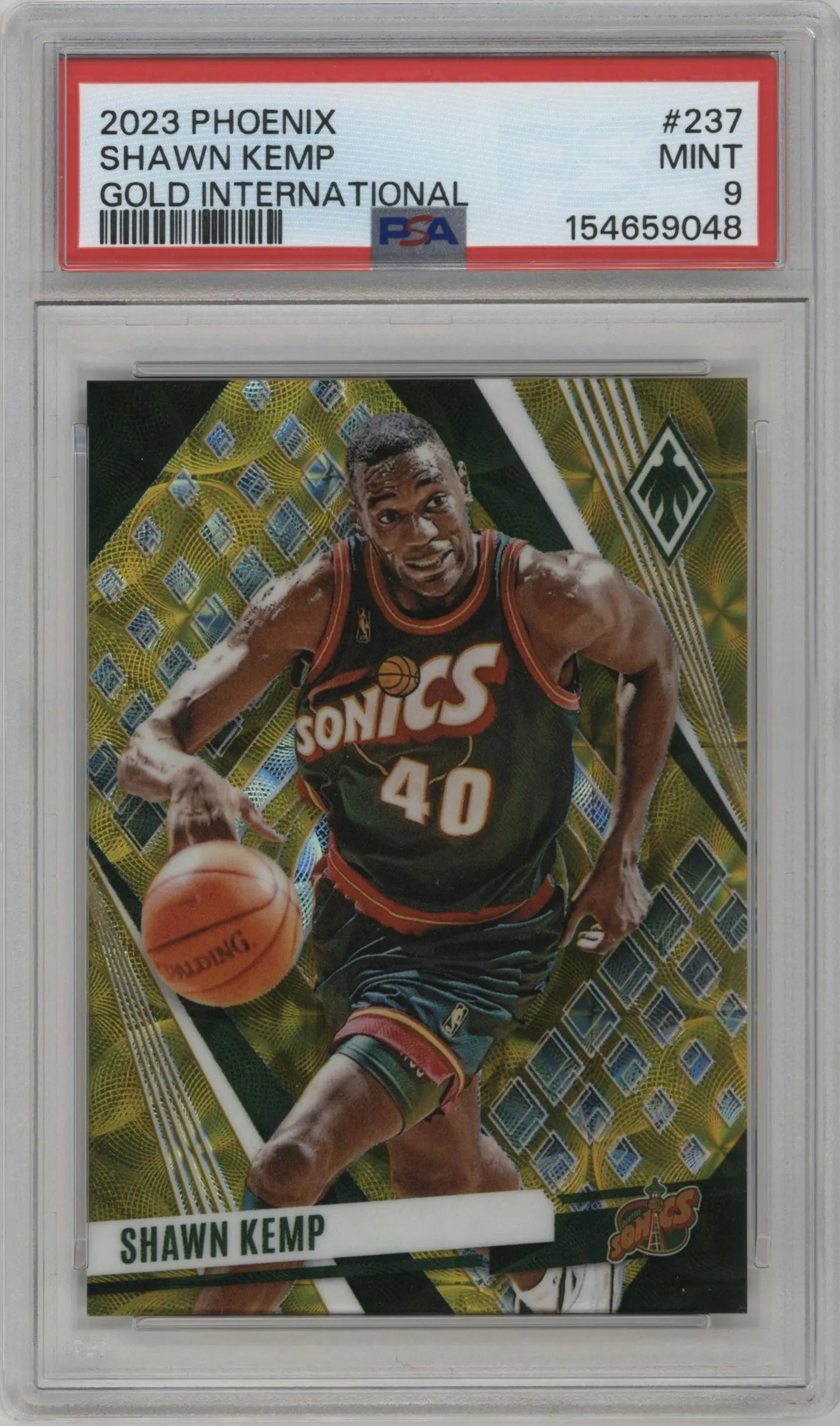 2023 Panini Phoenix Shawn Kemp Gold International #237 PSA 9