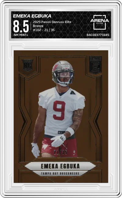 2025 Panini Donruss Elite Emeka Egbuka Bronze #102 ARENA CLUB 8.5