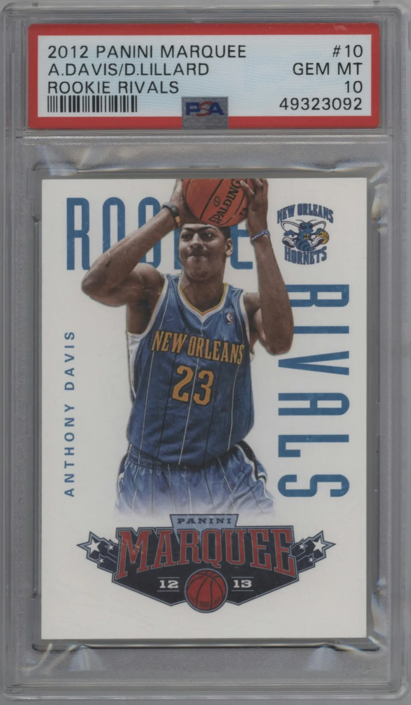 2012 Panini Marquee Rookie Rivals Anthony Davis/Damian Lillard PSA 10