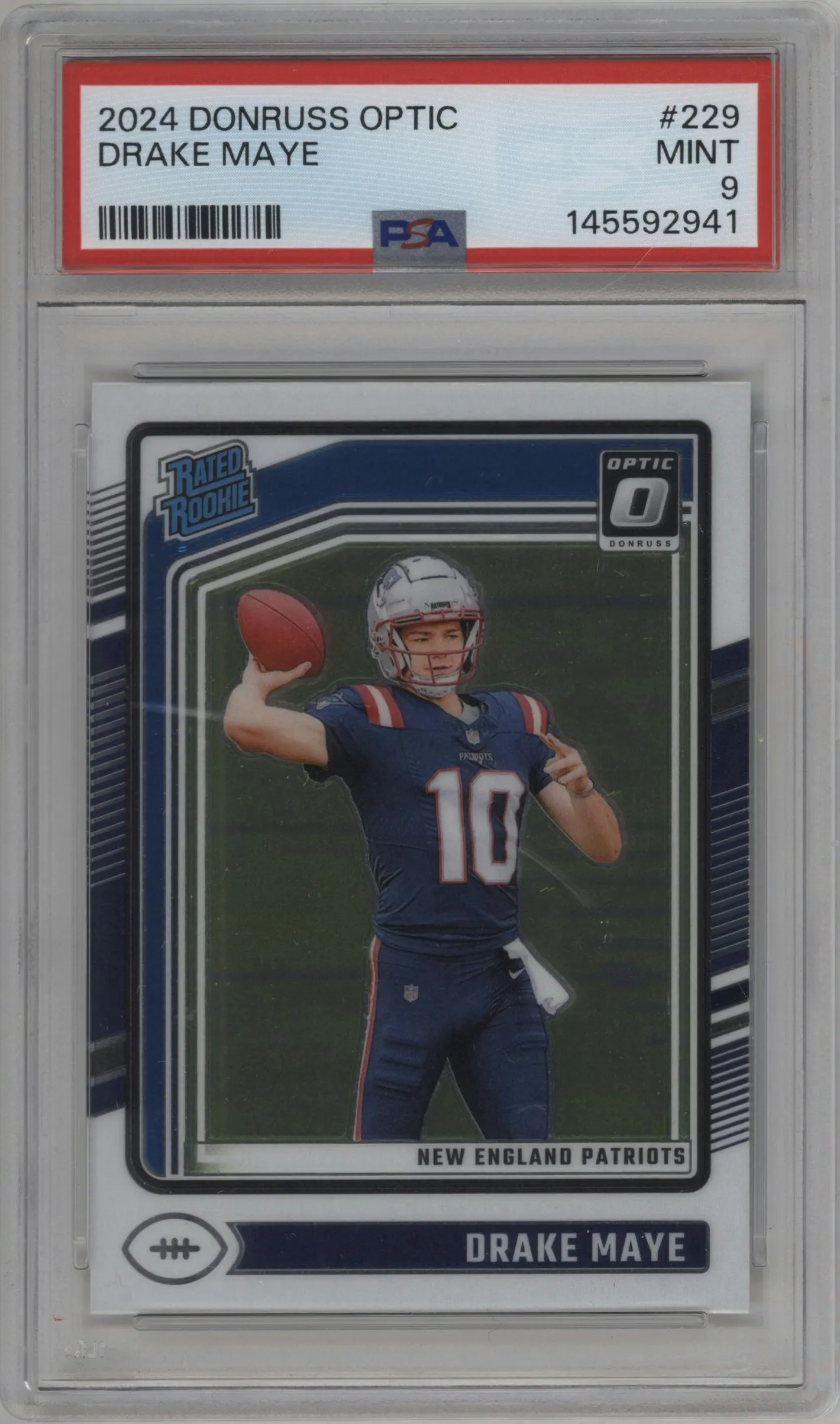 2024 Donruss Optic Rated Rookie Drake Maye #229 PSA 9