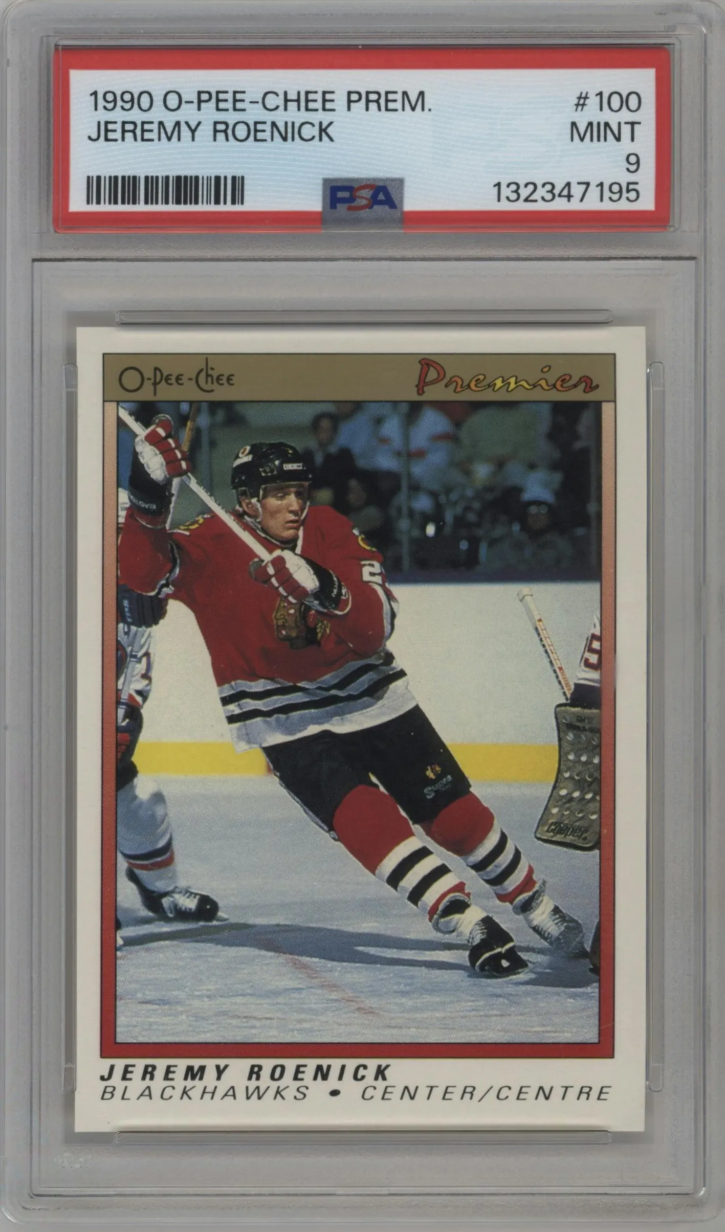 1990 O-Pee-Chee Premier Jeremy Roenick #100 PSA 9