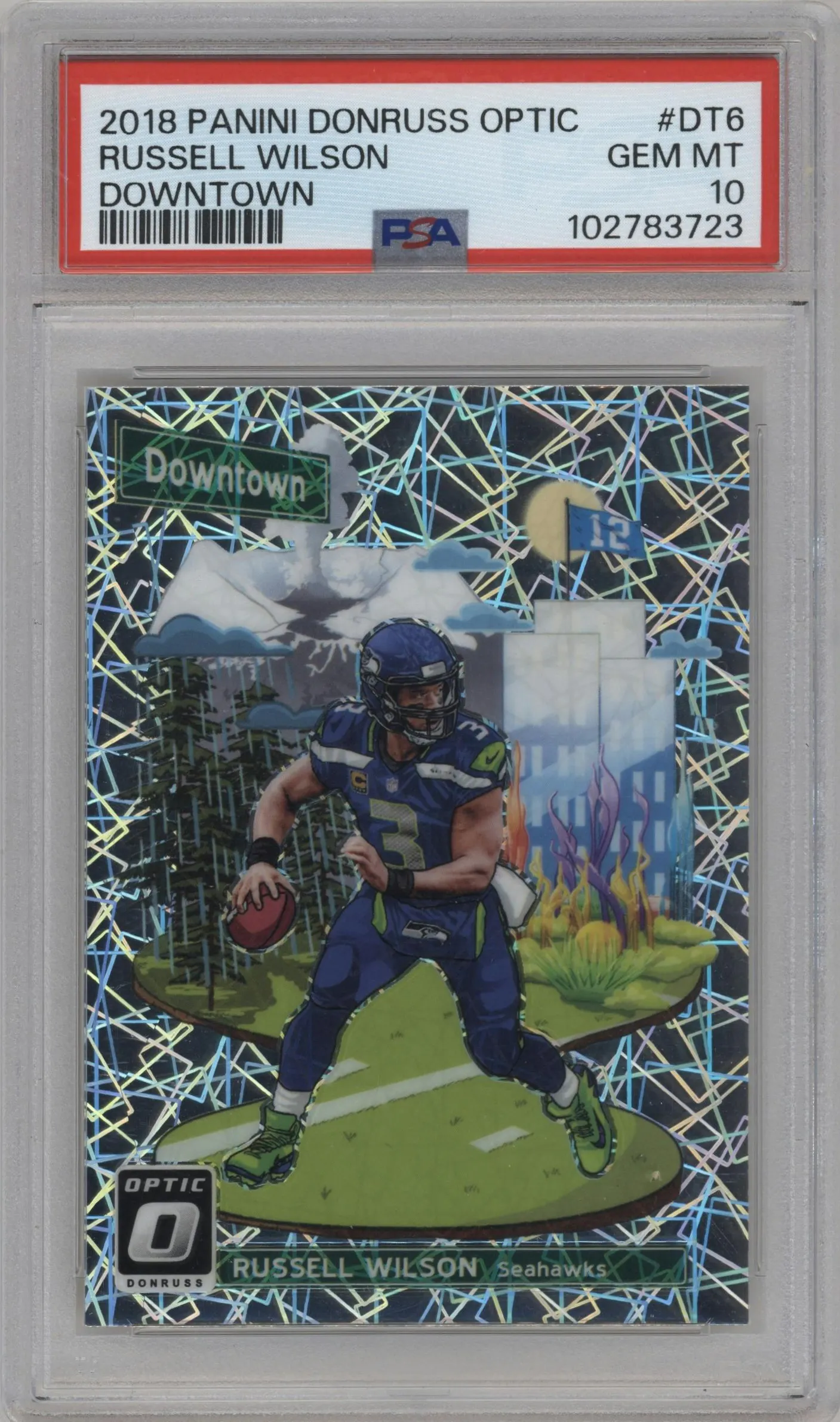 2018 Panini Donruss Optic Downtown Russell Wilson #DT-6 PSA 10