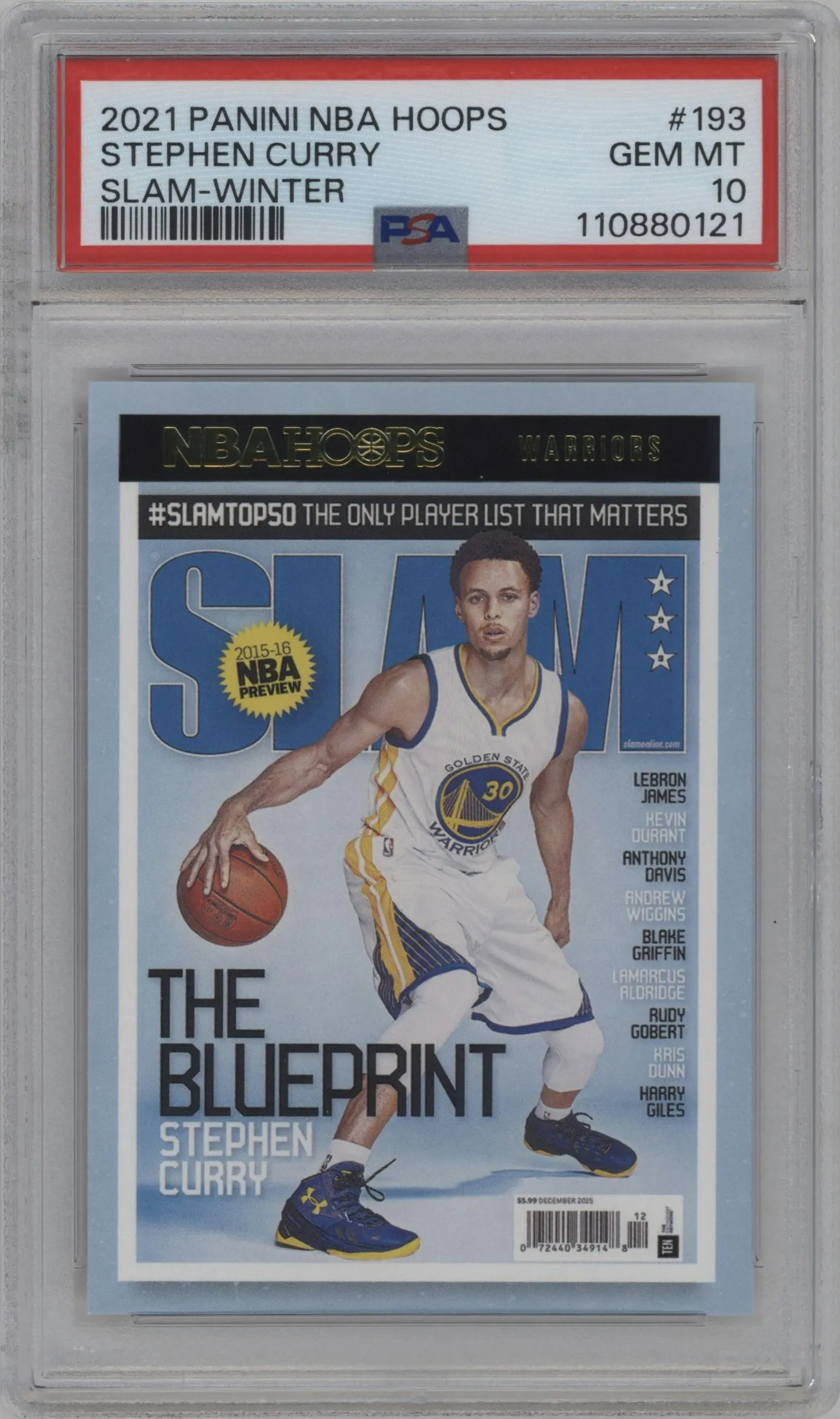 2021 Panini NBA Hoops Slam Stephen Curry Winter #193 PSA 10