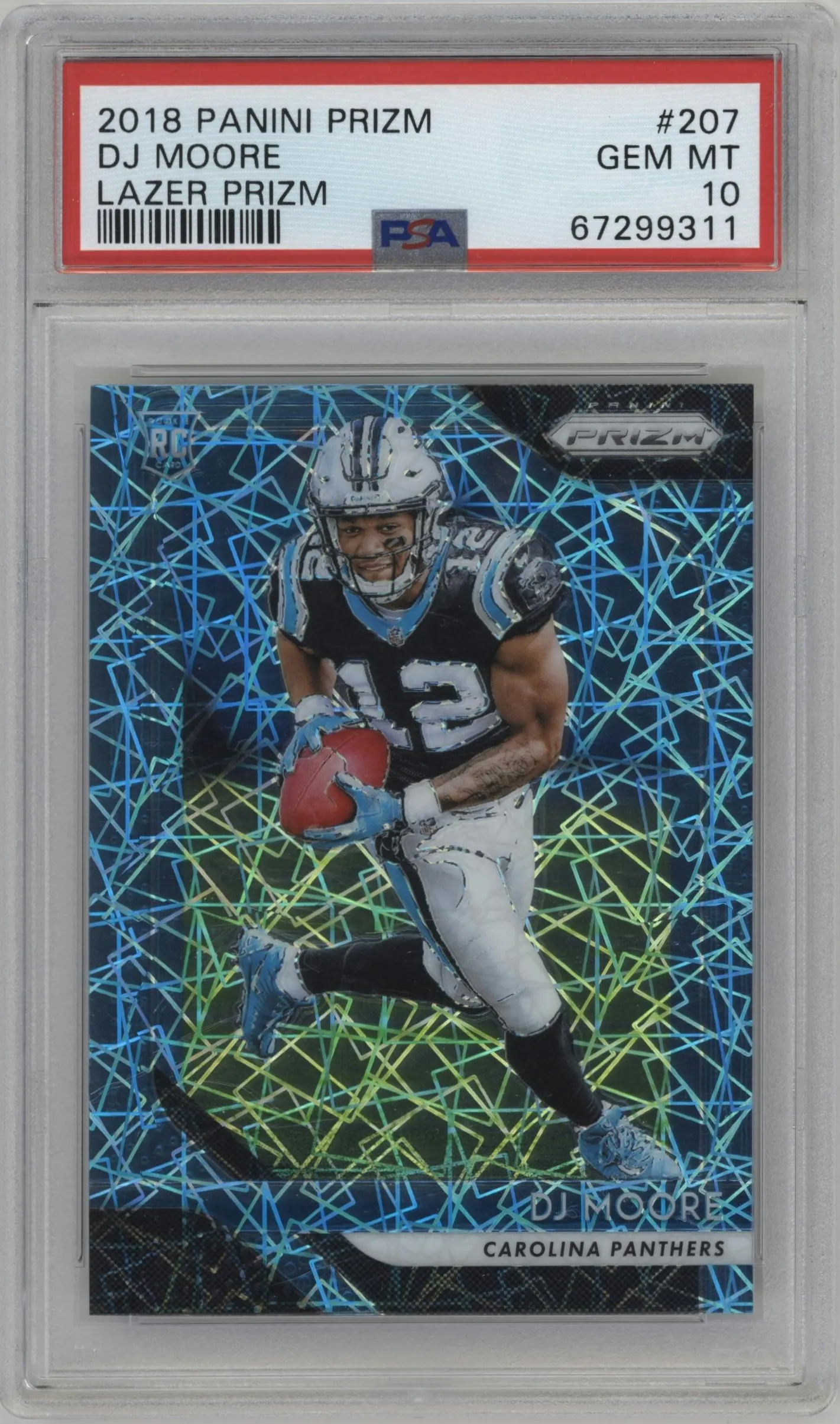 2018 Panini Prizm DJ Moore Lazer #207 PSA 10