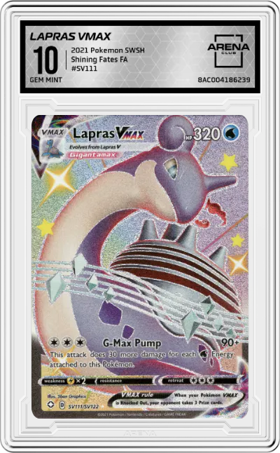 2021 Pokemon SWSH Shining Fates Lapras VMAX #SV111 ARENA CLUB 10