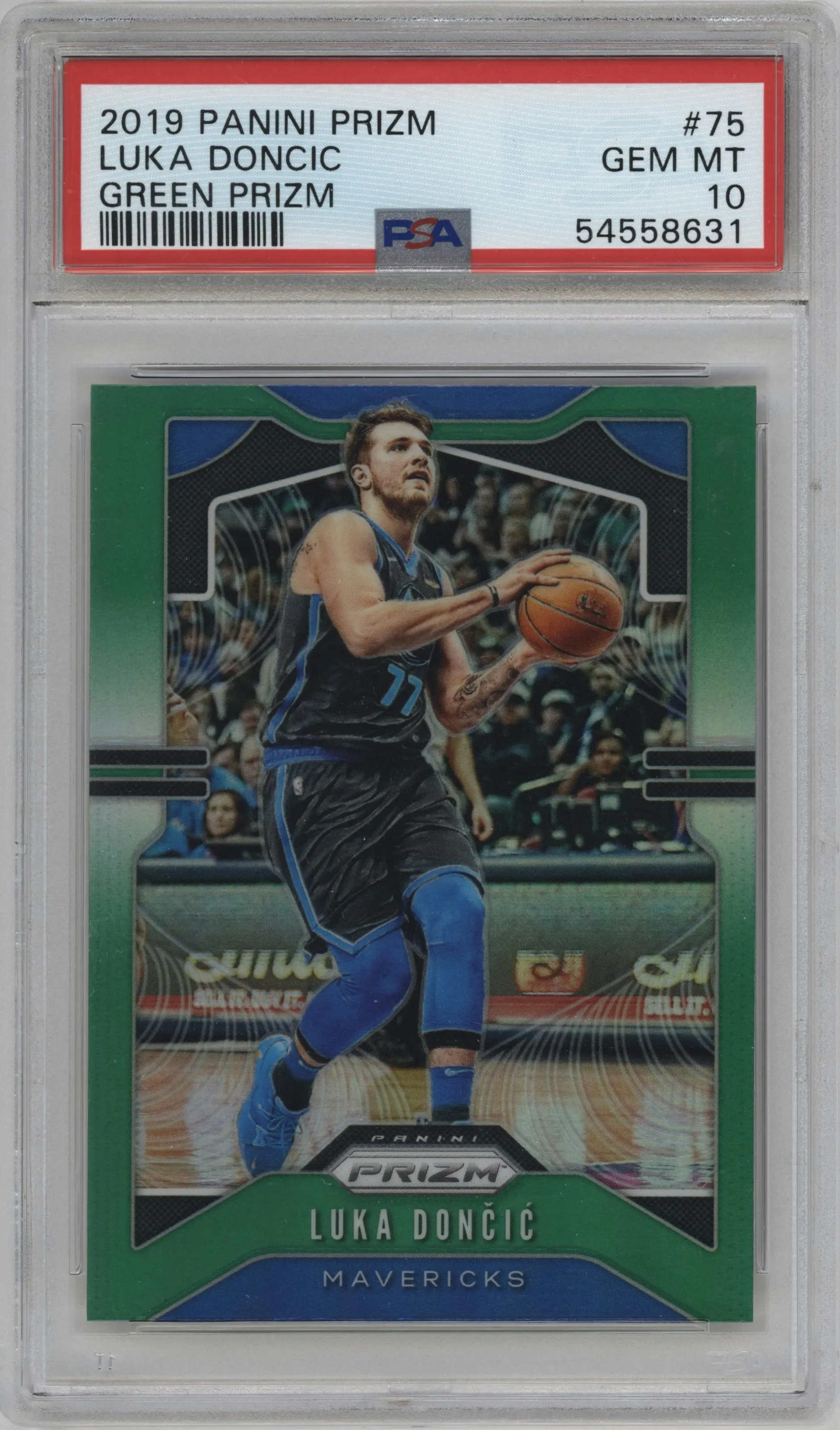 2019 Panini Prizm Luka Doncic Green Prizm #75 PSA 10