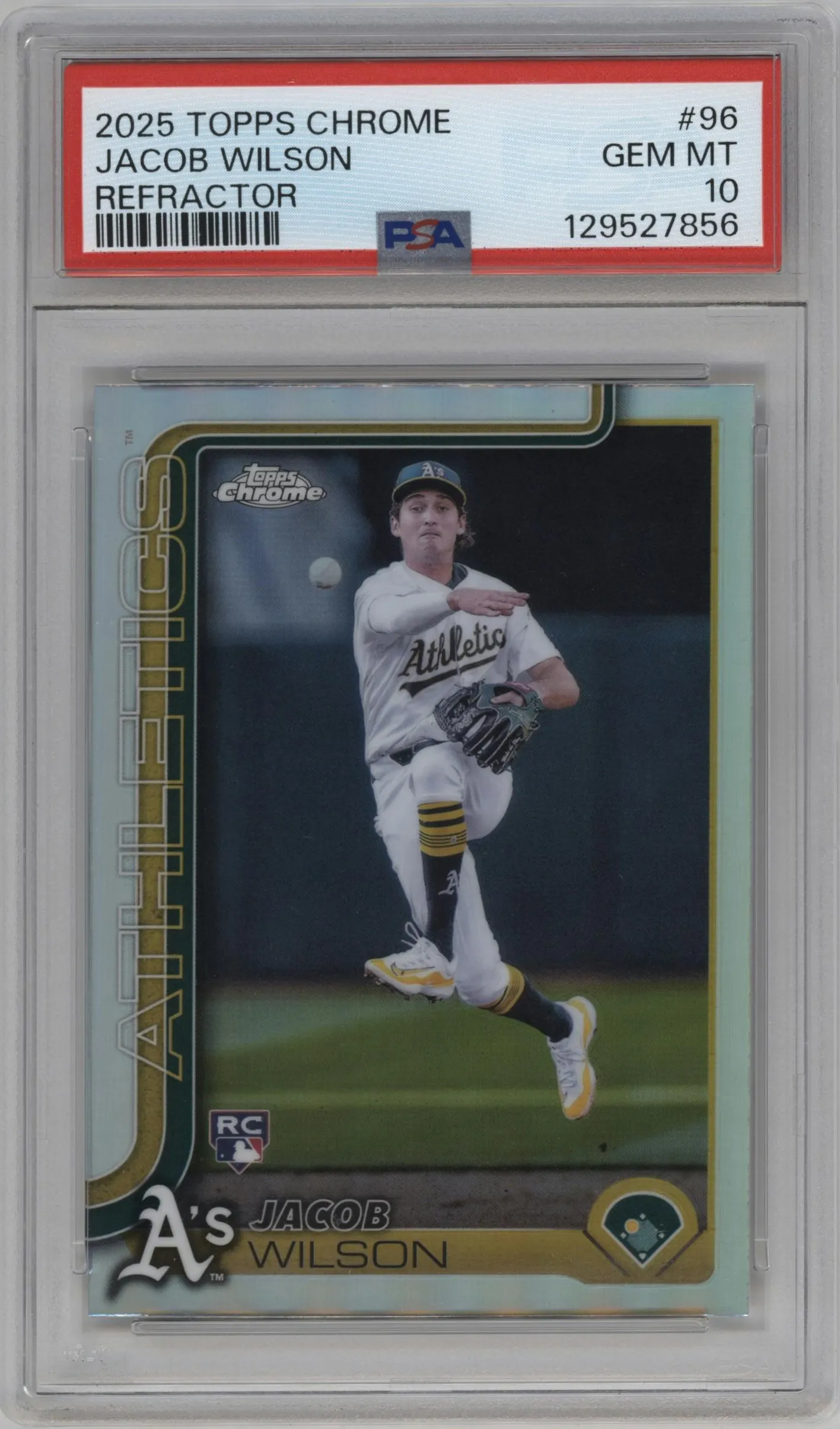 2025 Topps Chrome Jacob Wilson Refractor #96 PSA 10