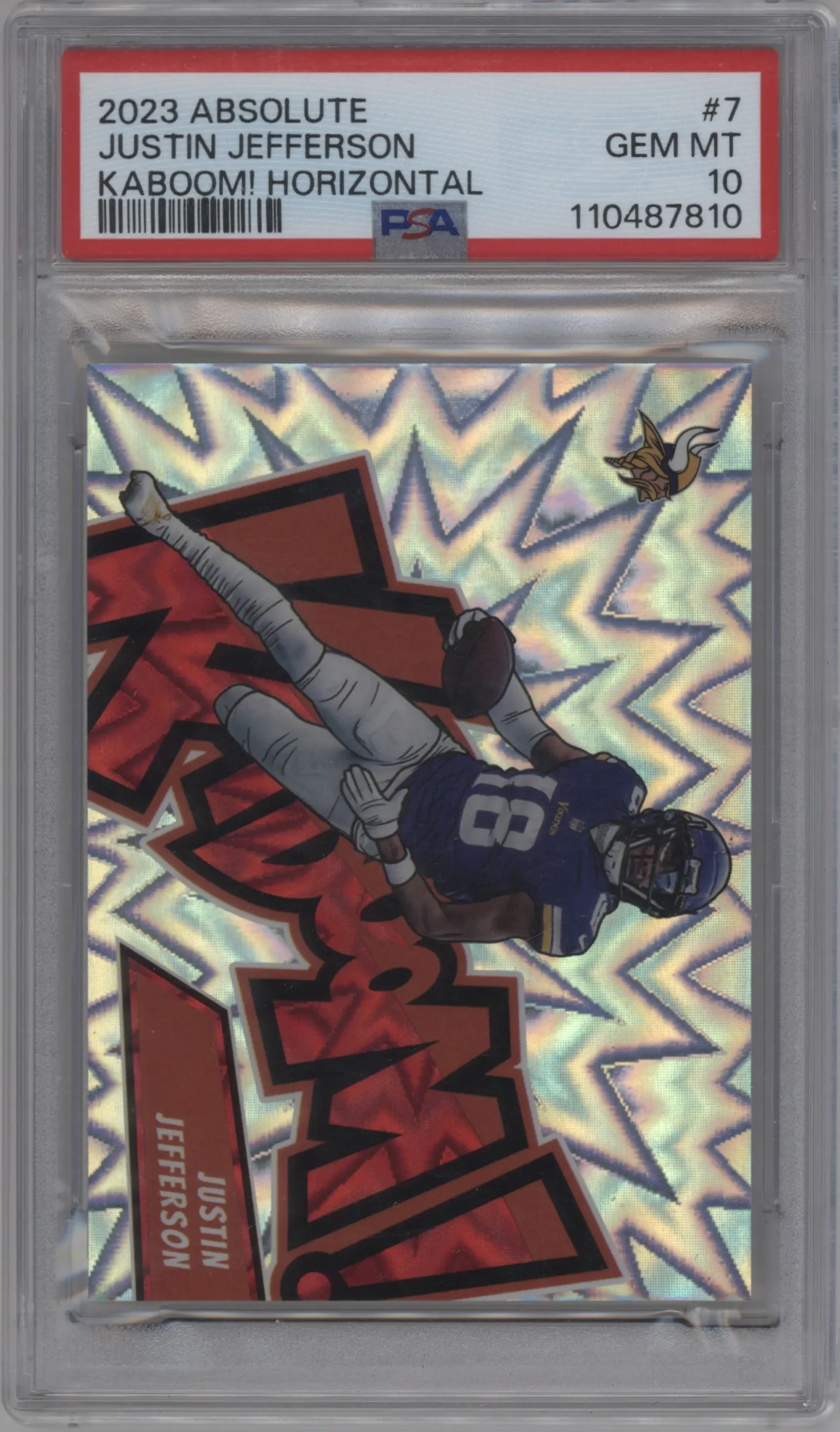 2023 Panini Absolute Kaboom! Horizontal Justin Jefferson #7 PSA 10