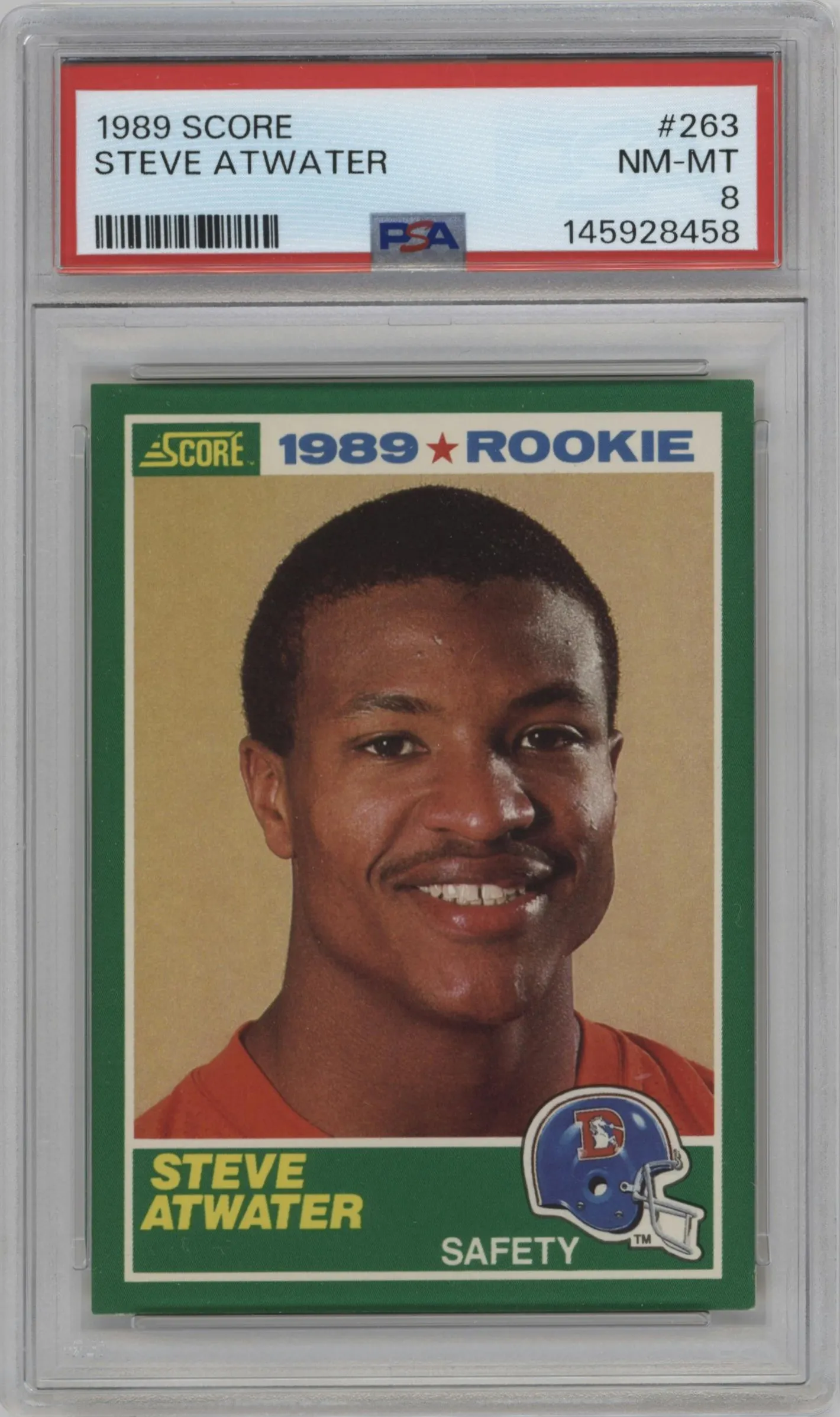 1989 Score Steve Atwater #263 PSA 8