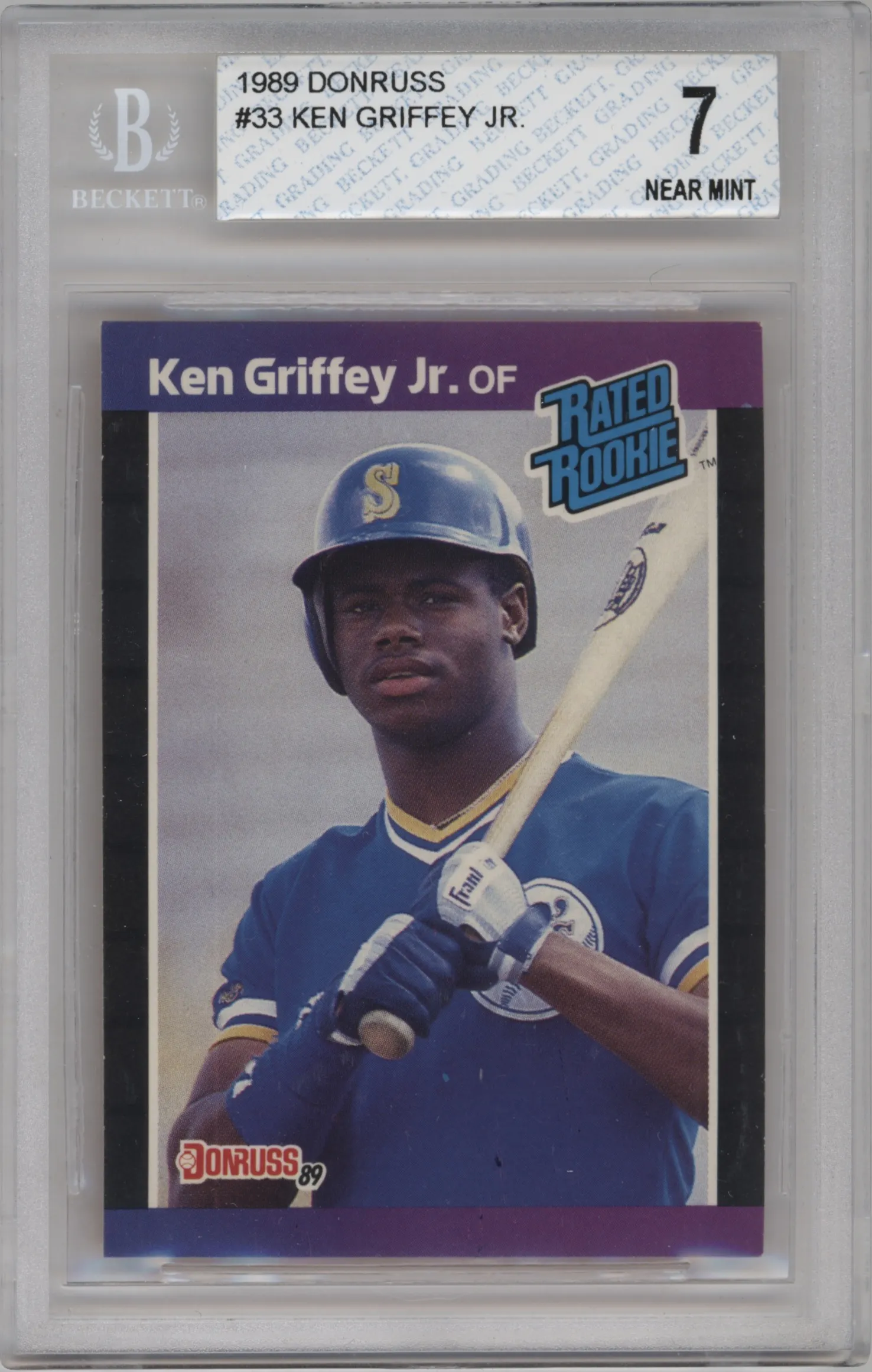1989 Donruss Rated Rookie Ken Griffey Jr. #33 BGS 7