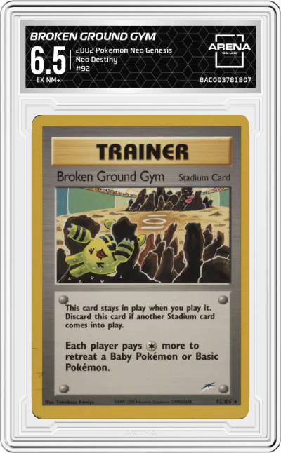 2002 Pokemon Neo Genesis Neo Destiny Broken Ground Gym ARENA CLUB 6.5