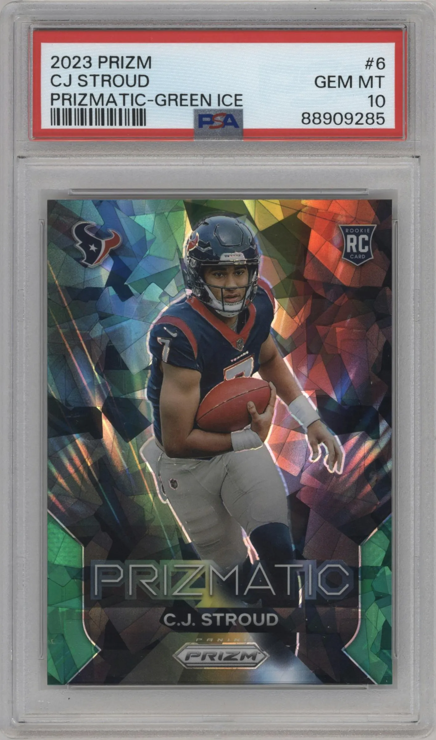 2023 Panini Prizm Prizmatic C.J. Stroud Green Ice #6 PSA 10
