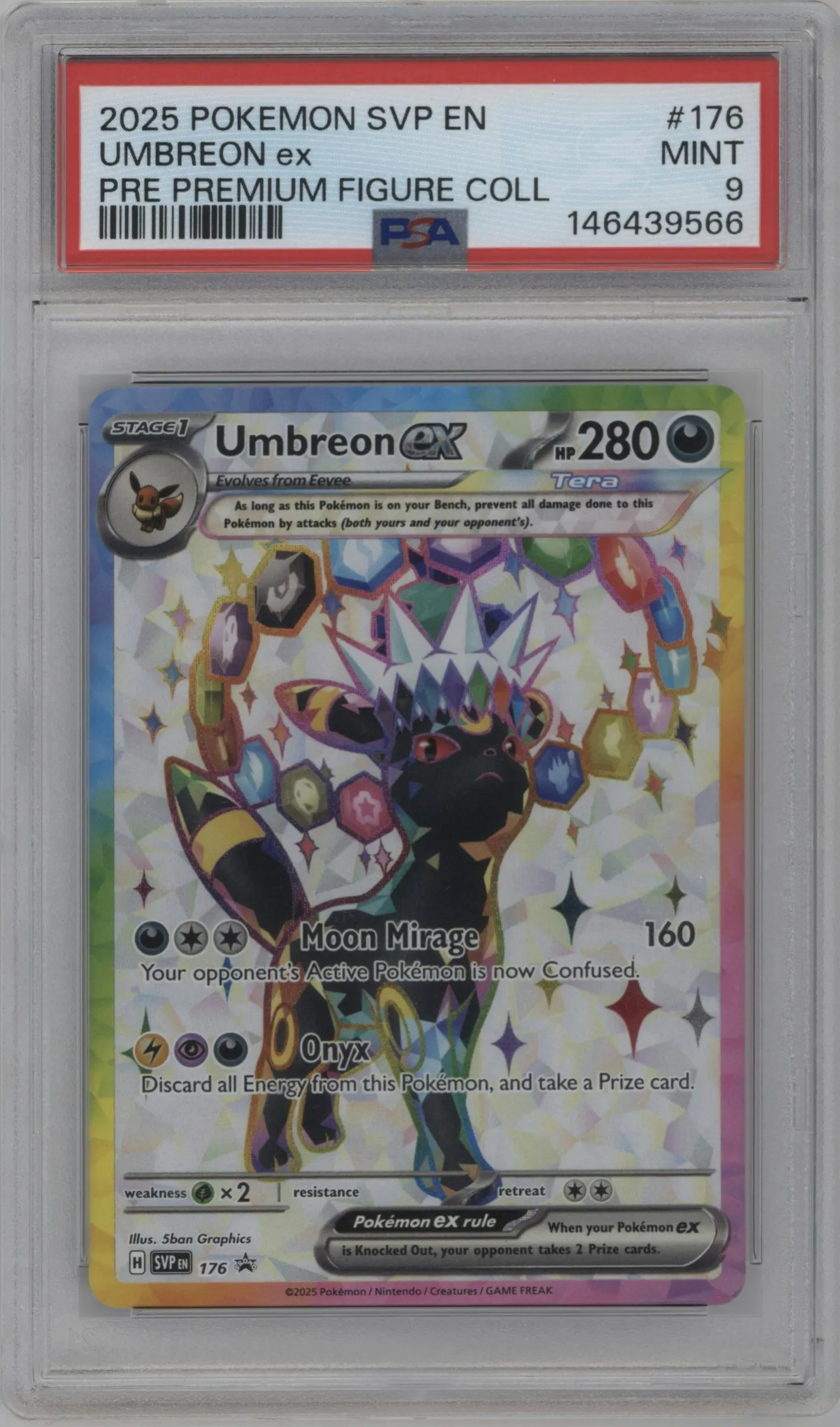 2025 Pokemon SV Umbreon ex Prismatic Evolutions Premium Figure Collection #176 PSA 9