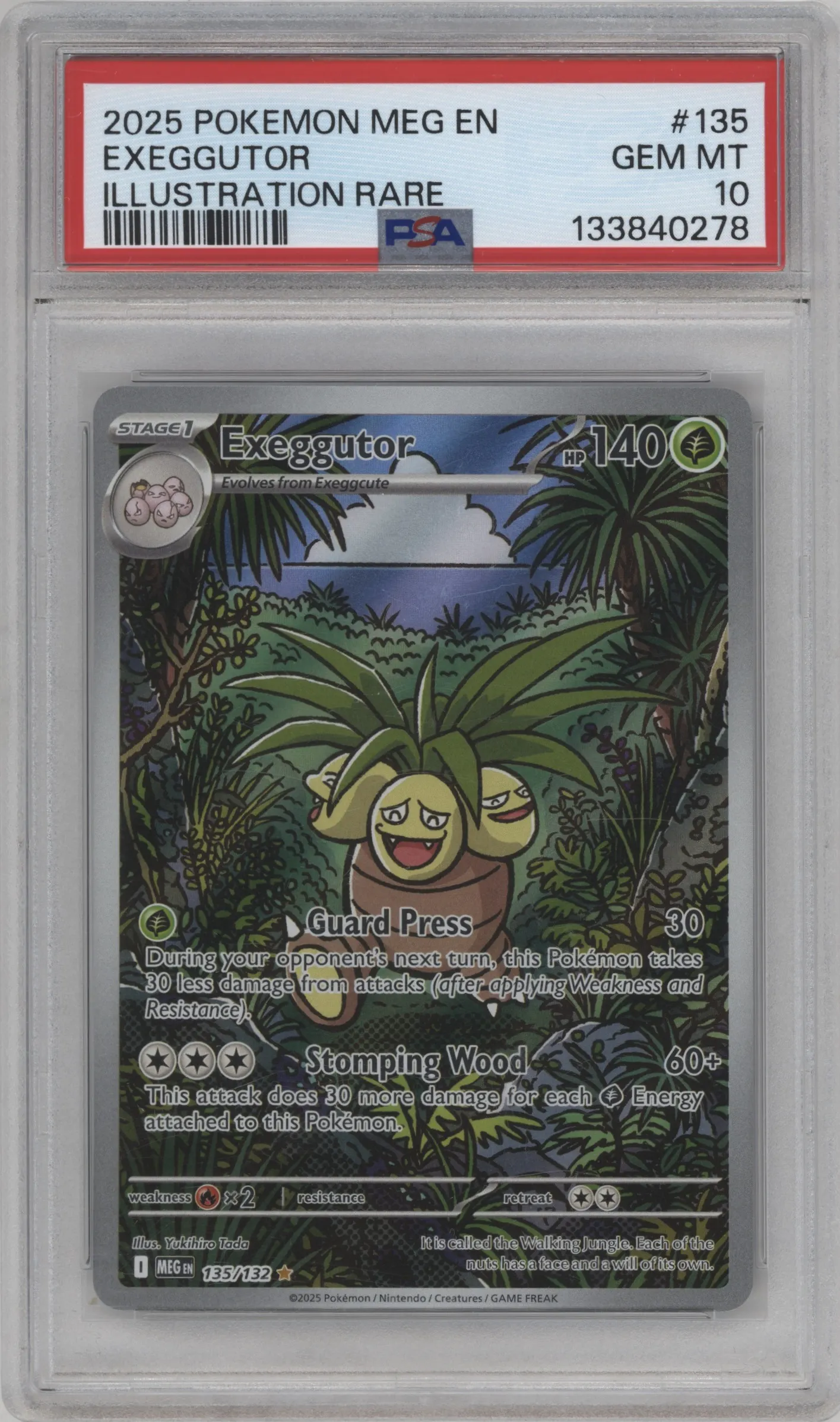 2025 Pokemon Mega Evolution Exeggutor #135 PSA 10