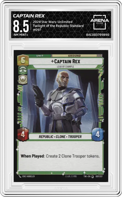 2024 Star Wars: Unlimited Twilight of the Republic Captain Rex Standard ARENA CLUB 8.5
