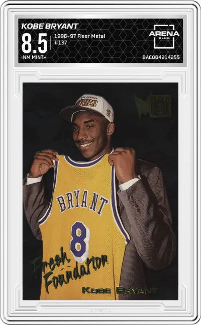 1996 Fleer Metal Kobe Bryant #137 ARENA CLUB 8.5