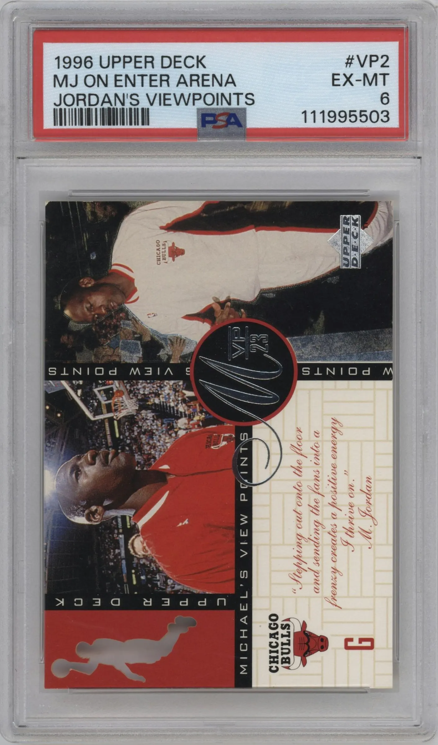 1996 Upper Deck Michael's Viewpoints Michael Jordan #VP2 PSA 6