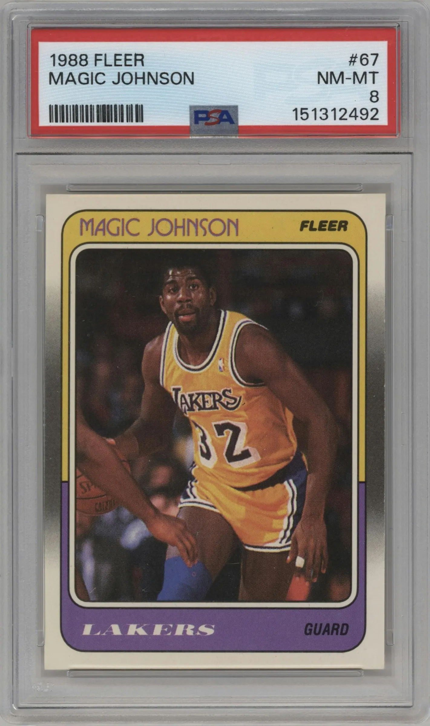 1988 Fleer Magic Johnson #67 PSA 8
