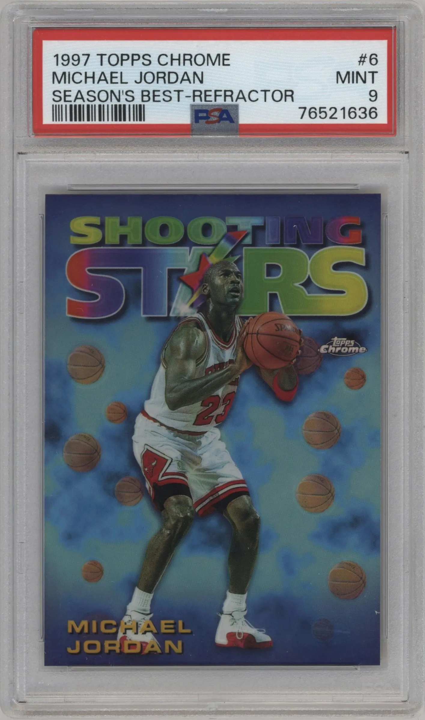 1997 Topps Chrome Season's Best Michael Jordan Refractor #6 PSA 9