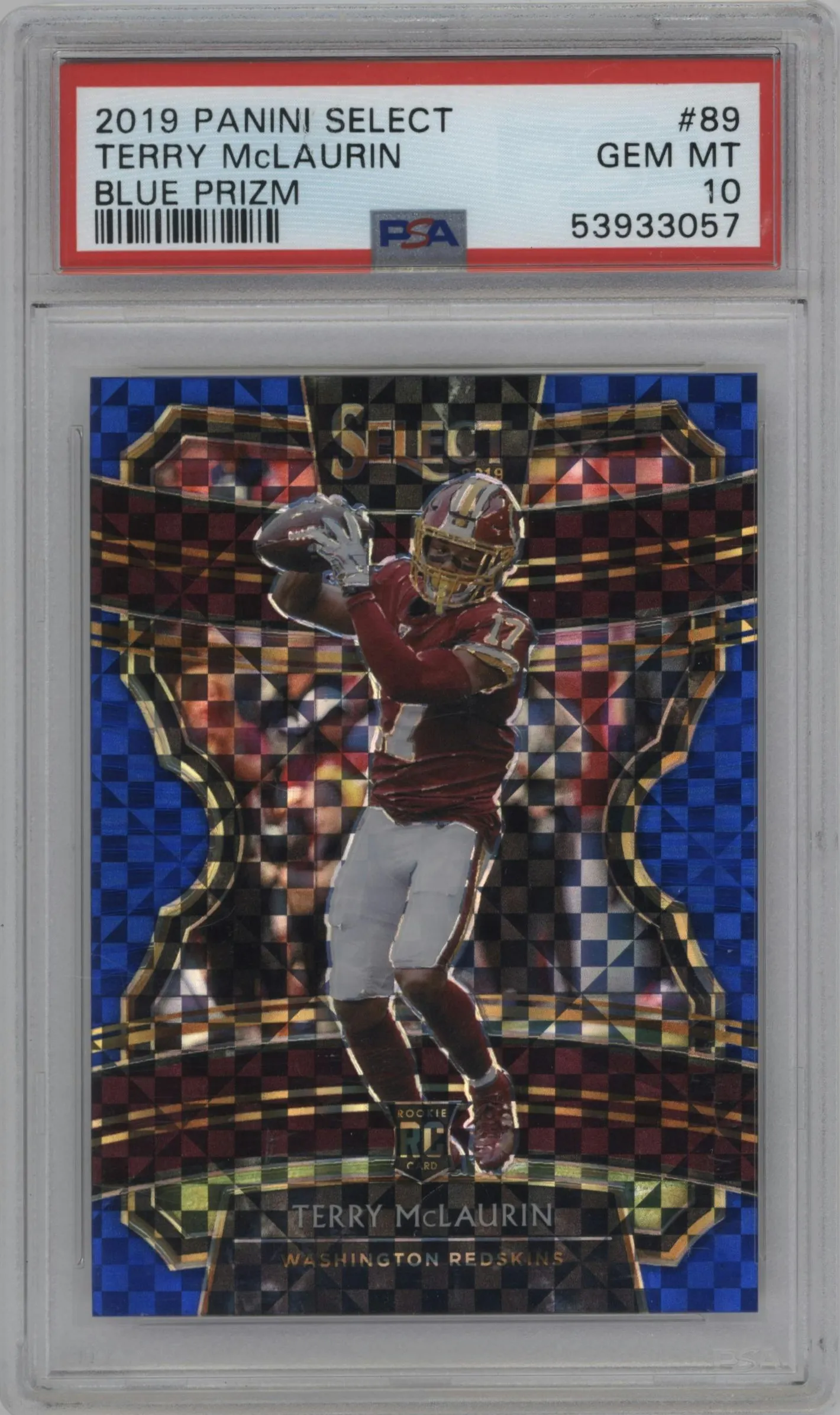2019 Panini Select Terry McLaurin Blue Prizm #89 PSA 10