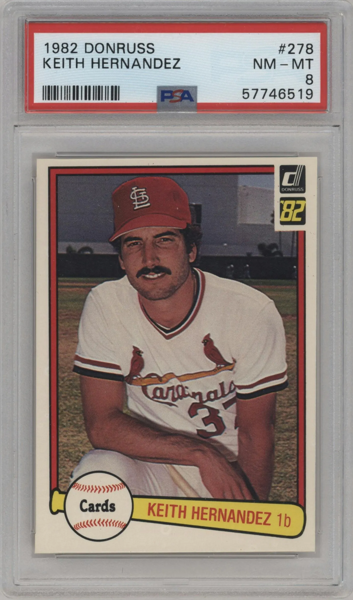 1982 Donruss Keith Hernandez #278 PSA 8