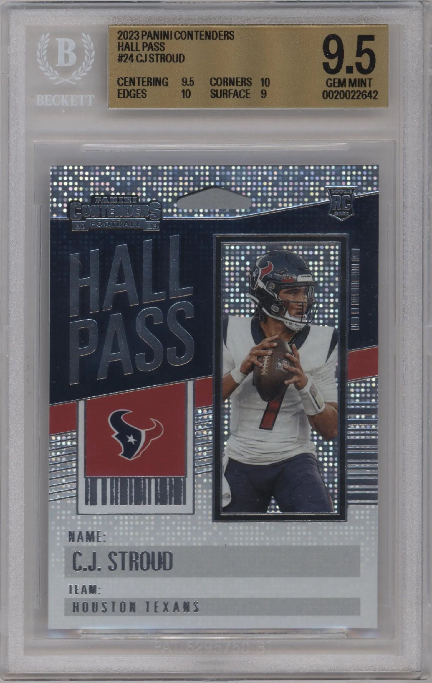 2023 Panini Contenders Hall Pass C.J. Stroud BGS 9.5