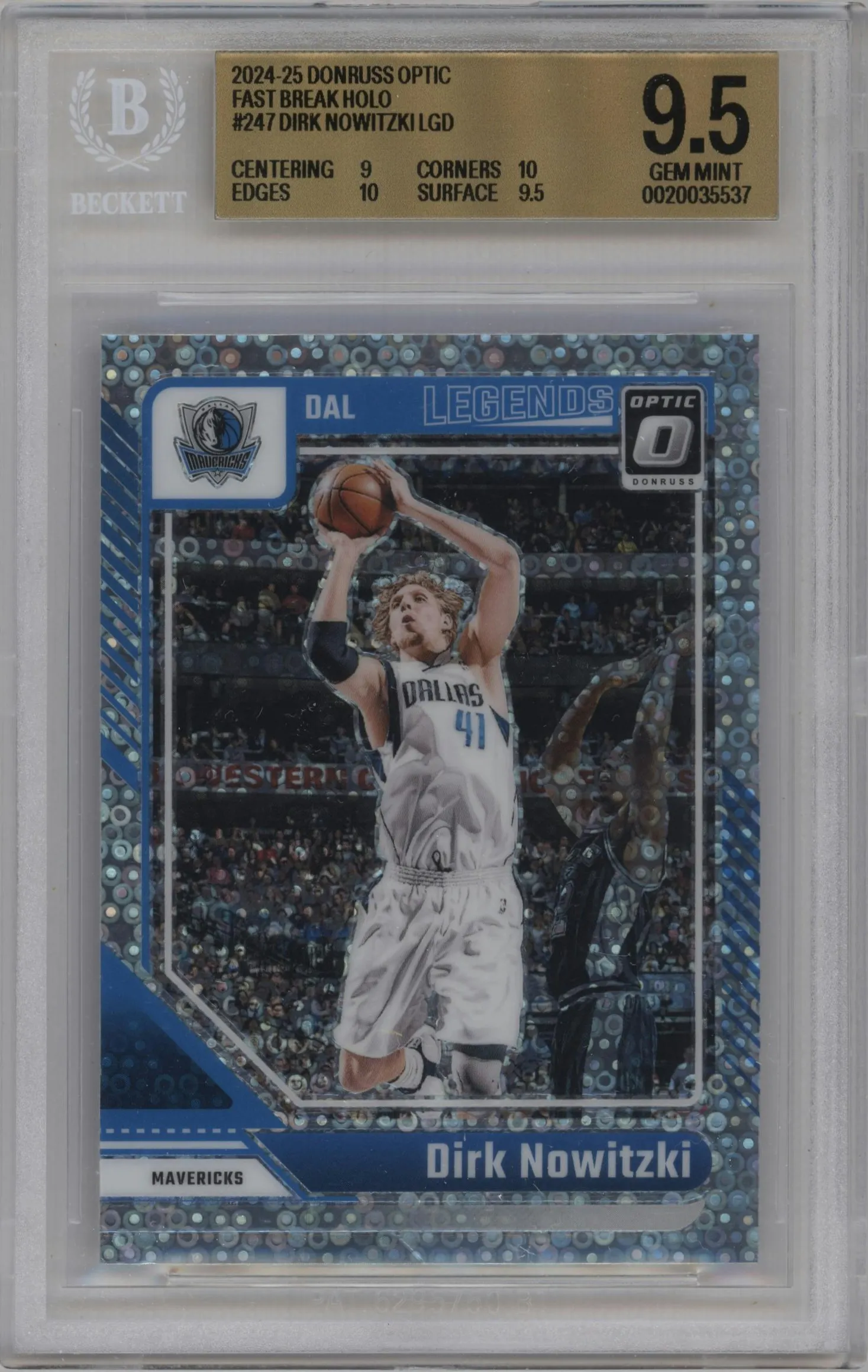 2024 Donruss Optic Dirk Nowitzki Fast Break Holo #247 BGS 9.5