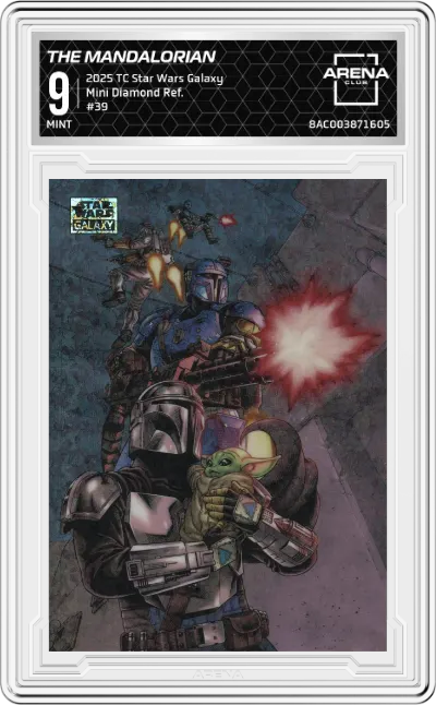 2025 Topps Chrome Star Wars Galaxy The Mandalorian Mini Diamond Refractor #39 ARENA CLUB 9