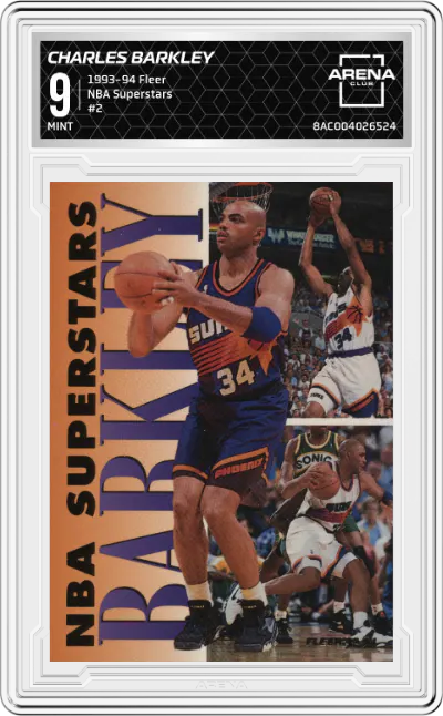 1993 Fleer NBA Superstars Charles Barkley #2 ARENA CLUB 9