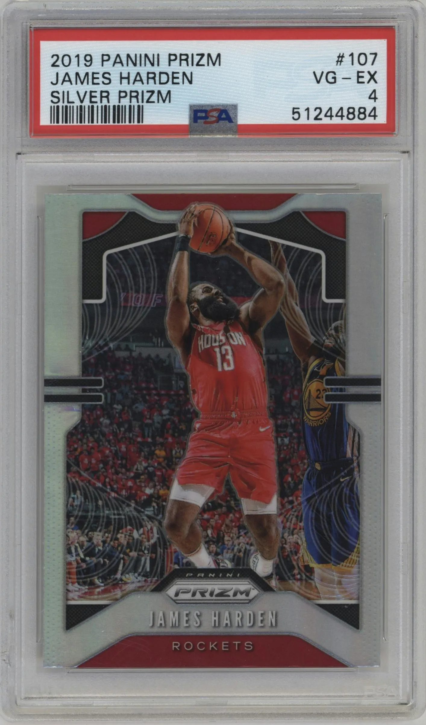 2019 Panini Prizm James Harden Silver Prizm PSA 4