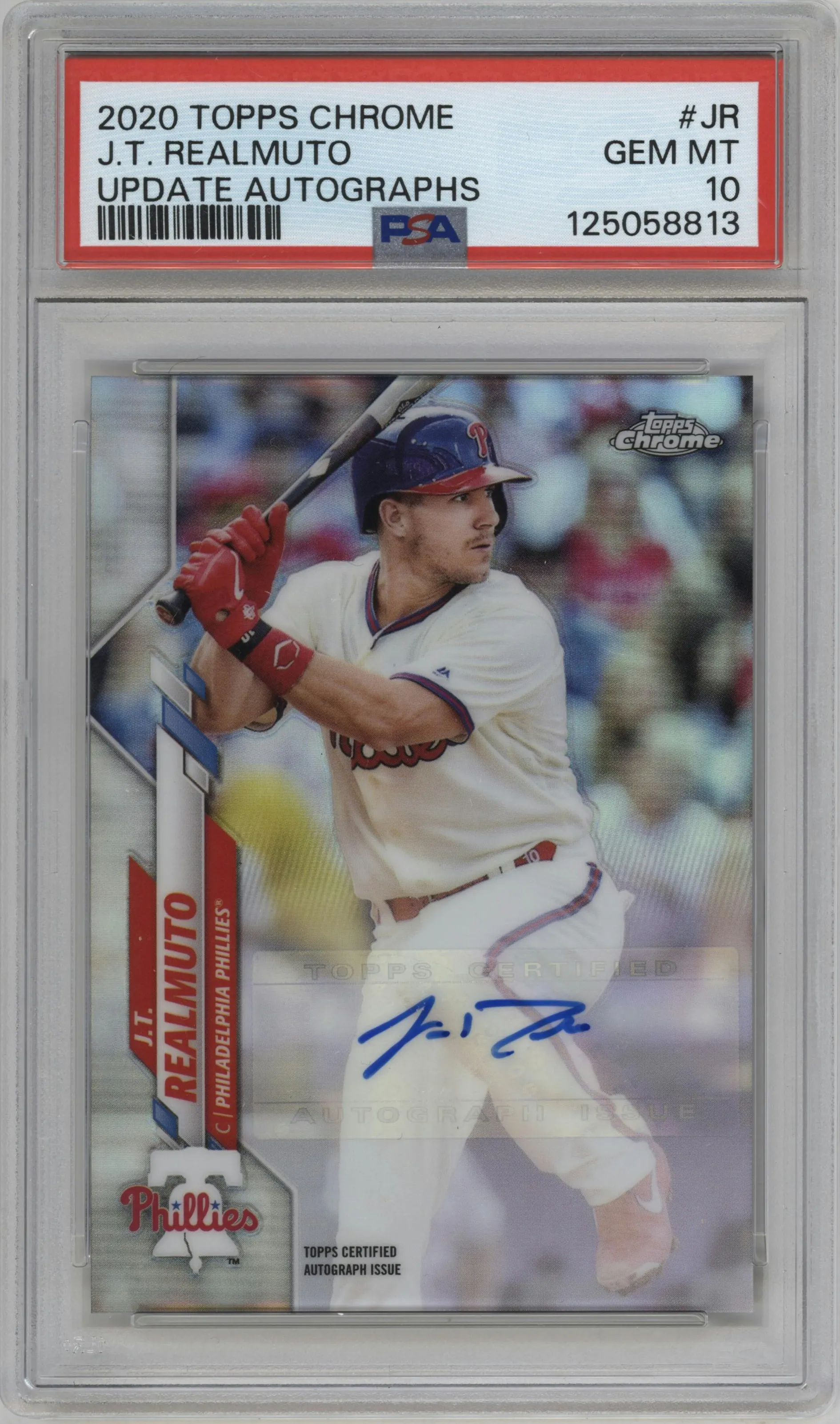 2020 Topps Chrome Update Auto J.T. Realmuto #USA-JR PSA 10