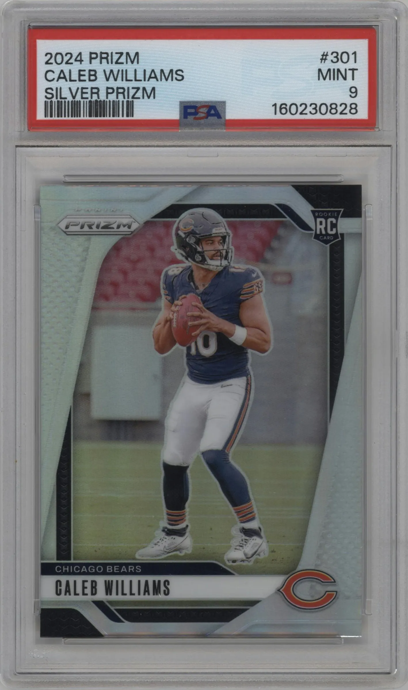 2024 Panini Prizm Caleb Williams Silver Prizm #301 PSA 9