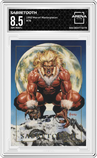 1992 SkyBox Marvel Masterpieces Sabretooth ARENA CLUB 8.5