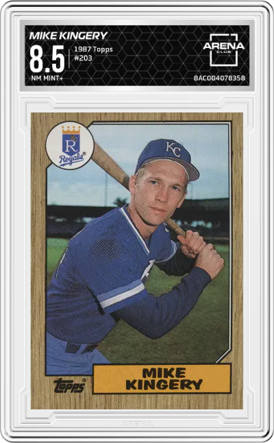 1987 Topps Mike Kingery #203 ARENA CLUB 8.5