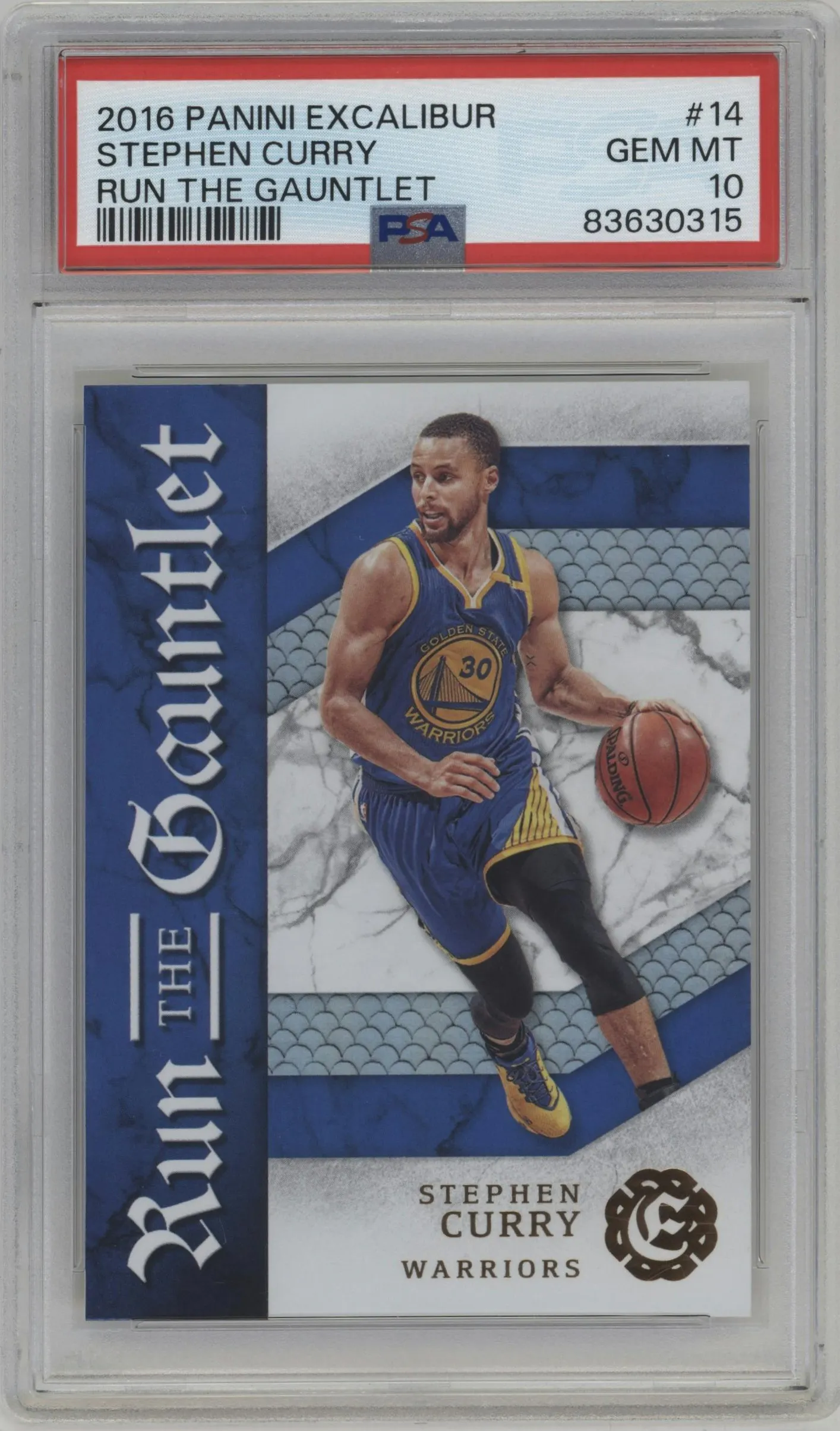 2016 Panini Excalibur RTG Stephen Curry #14 PSA 10