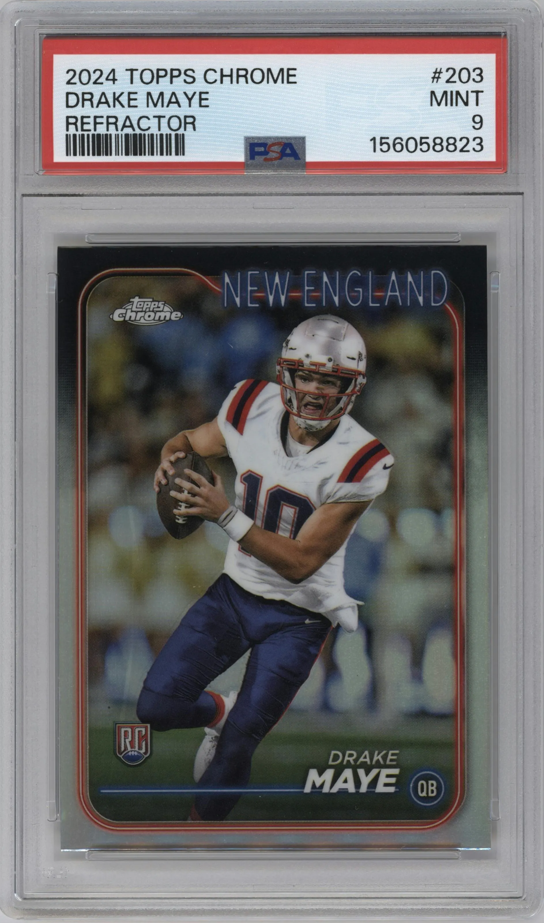 2024 Topps Chrome Drake Maye Refractor PSA 9