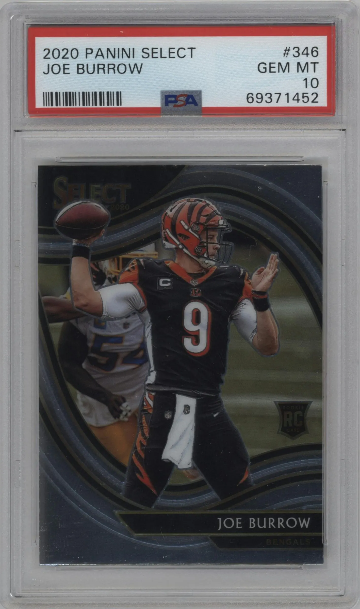 2020 Panini Select Field Lvl. Joe Burrow #346 PSA 10