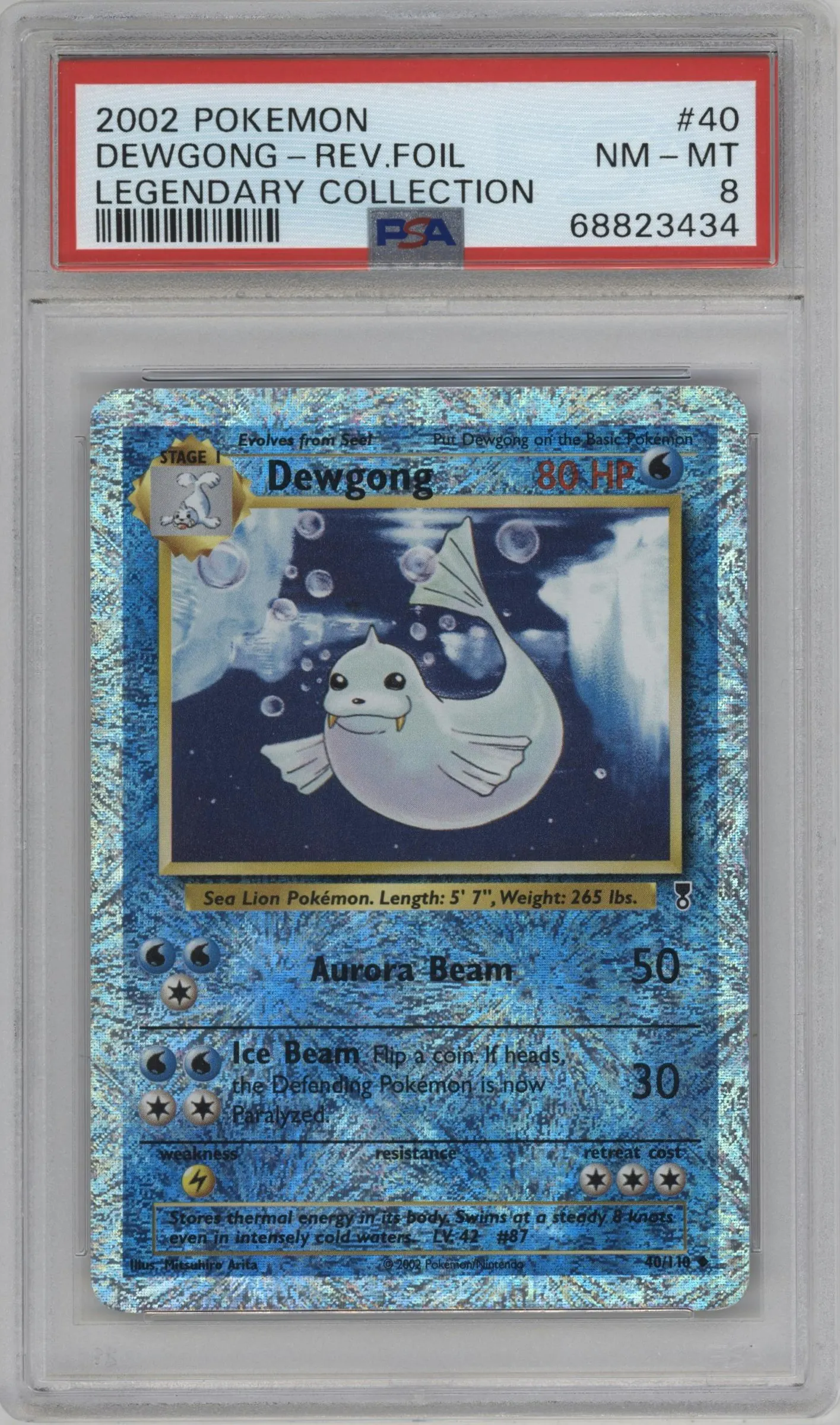 2002 Pokemon Legendary Collection Dewgong #40 PSA 8
