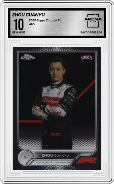 2022 Topps Chrome F1 Zhou Guanyu #65 ARENA CLUB 10