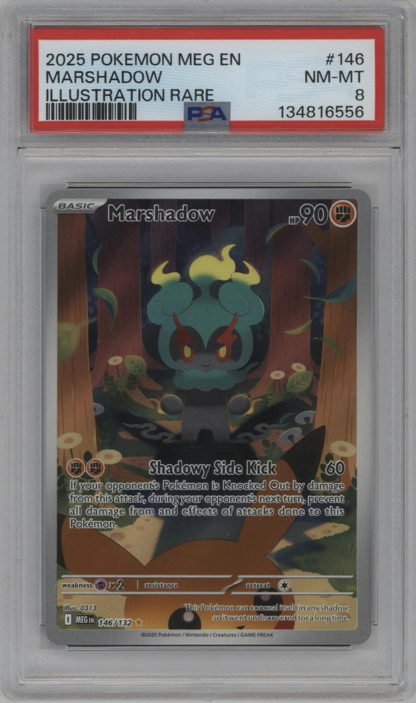 2025 Pokemon Mega Evolution Marshadow #146 PSA 8