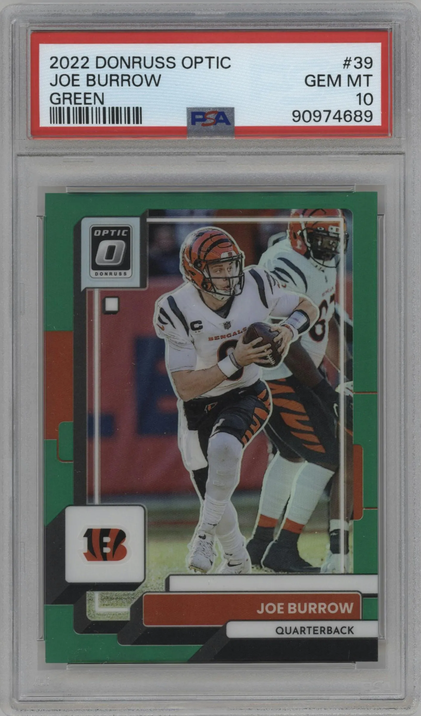 2022 Panini Donruss Optic Joe Burrow Green #39 PSA 10