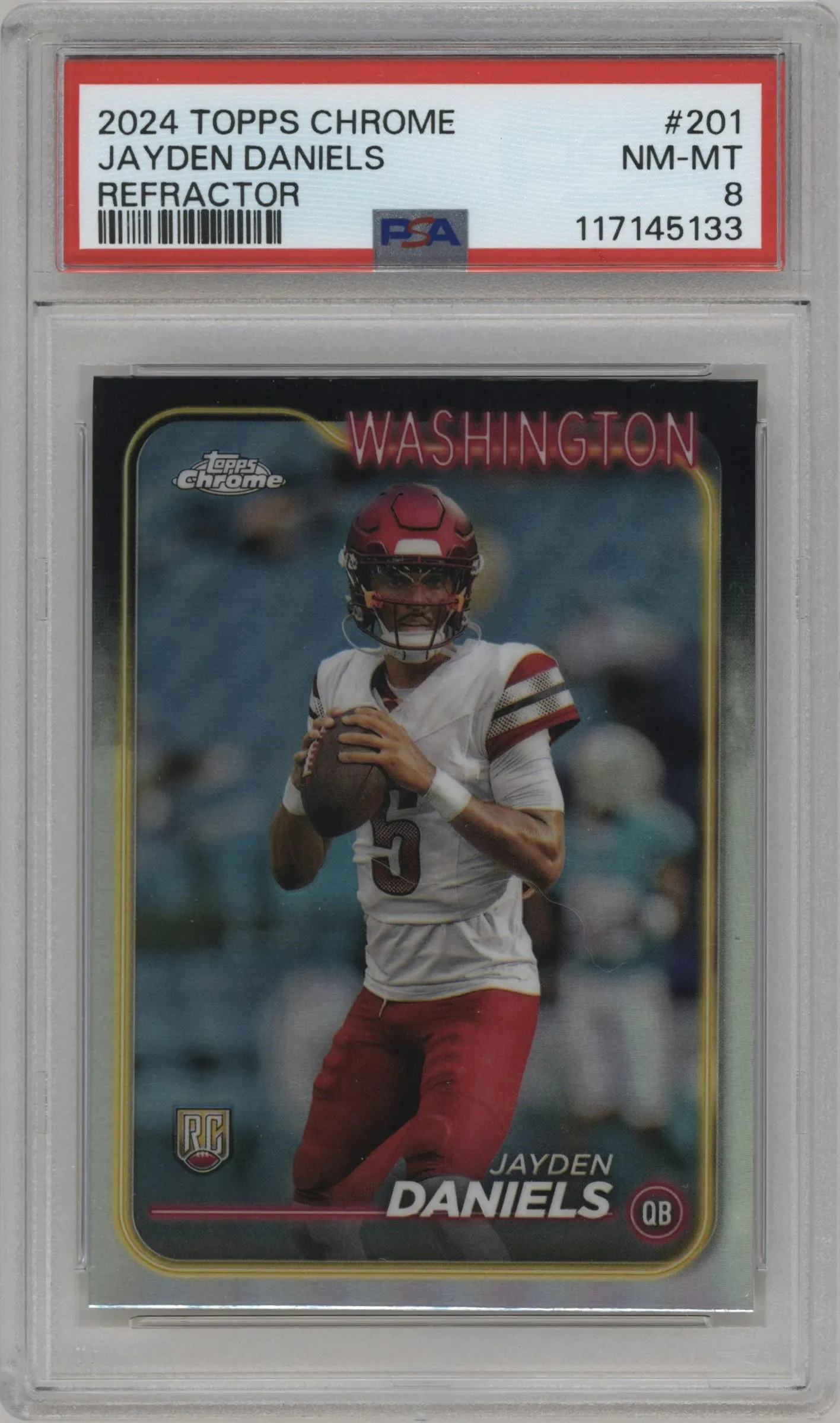2024 Topps Chrome Jayden Daniels Refractor #201 PSA 8