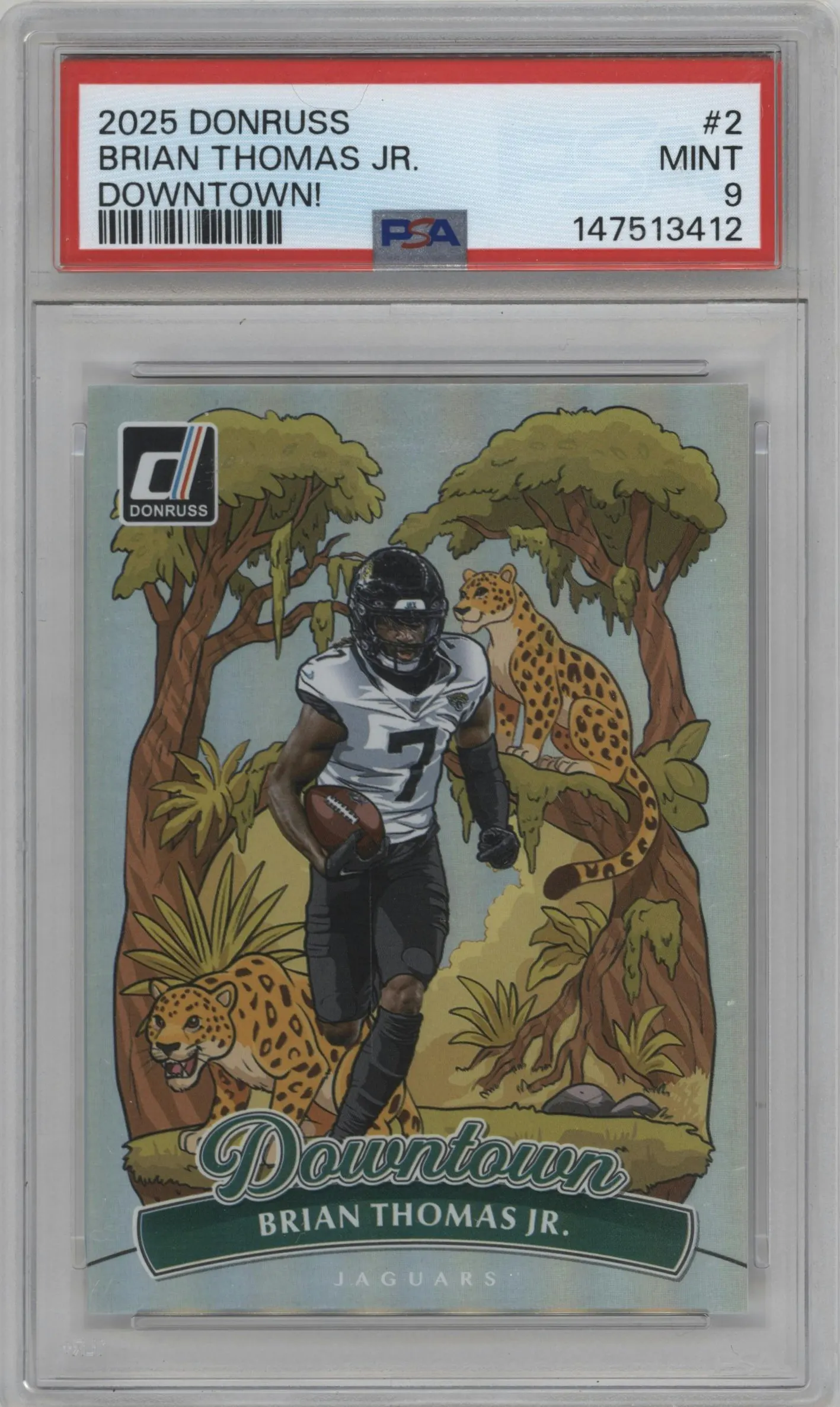 2025 Panini Donruss Downtown Brian Thomas Jr. #2 PSA 9