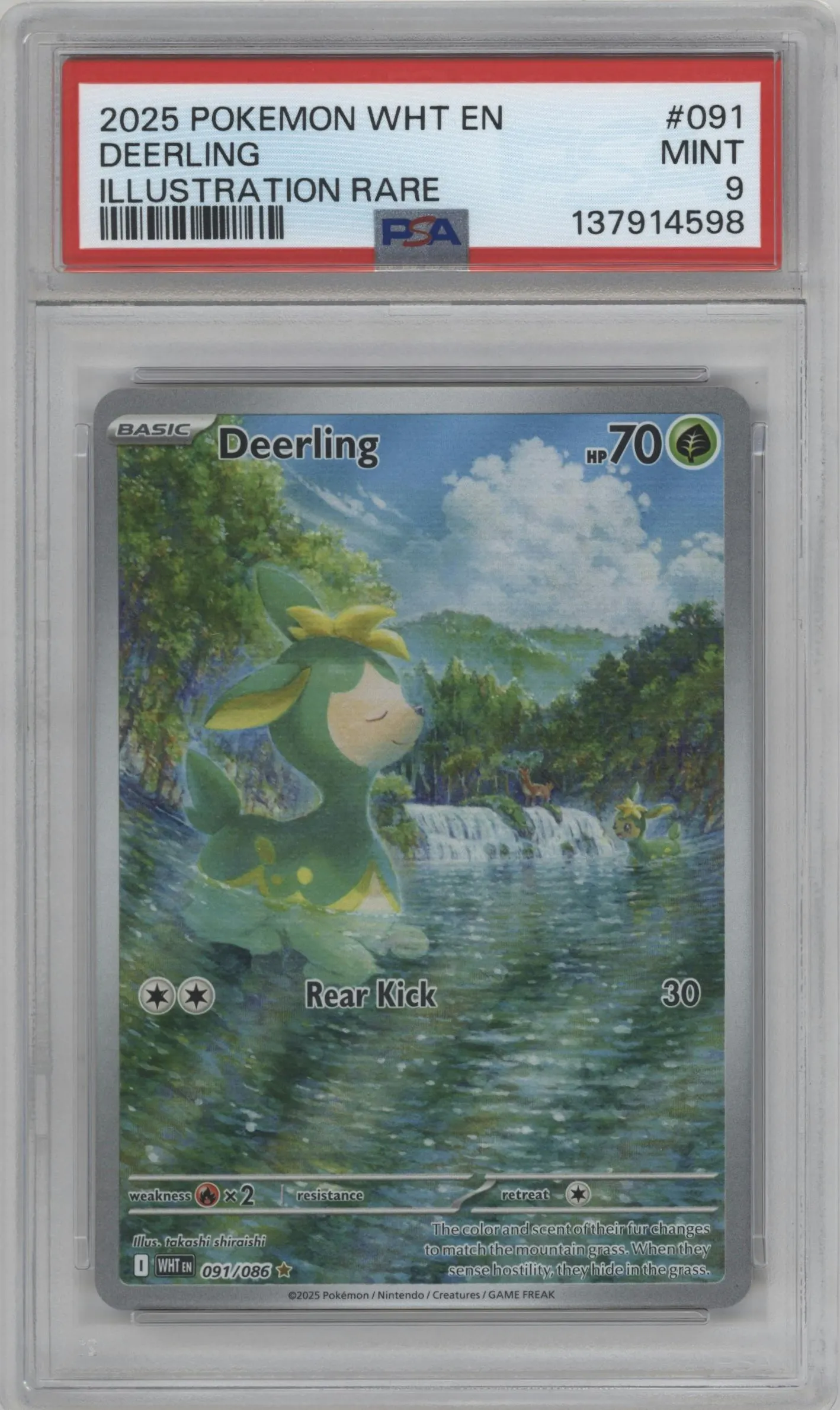2025 Pokemon SV White Flare Deerling #091 PSA 9